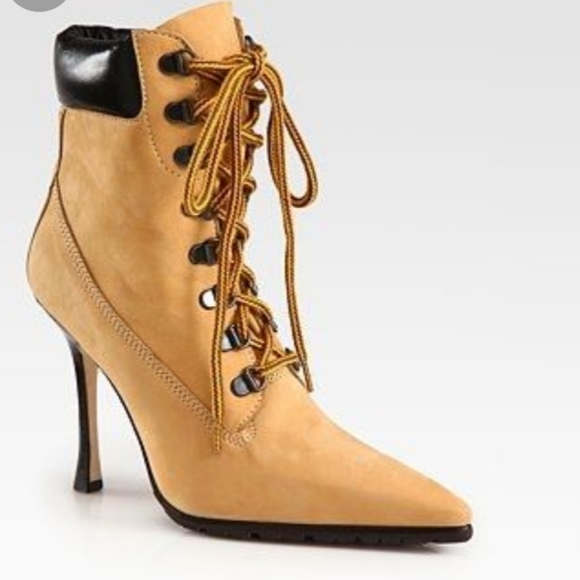 Manalo Blahnik Shoes - MANALO BLAHNIK J'Lo Oklamond Timbs booties